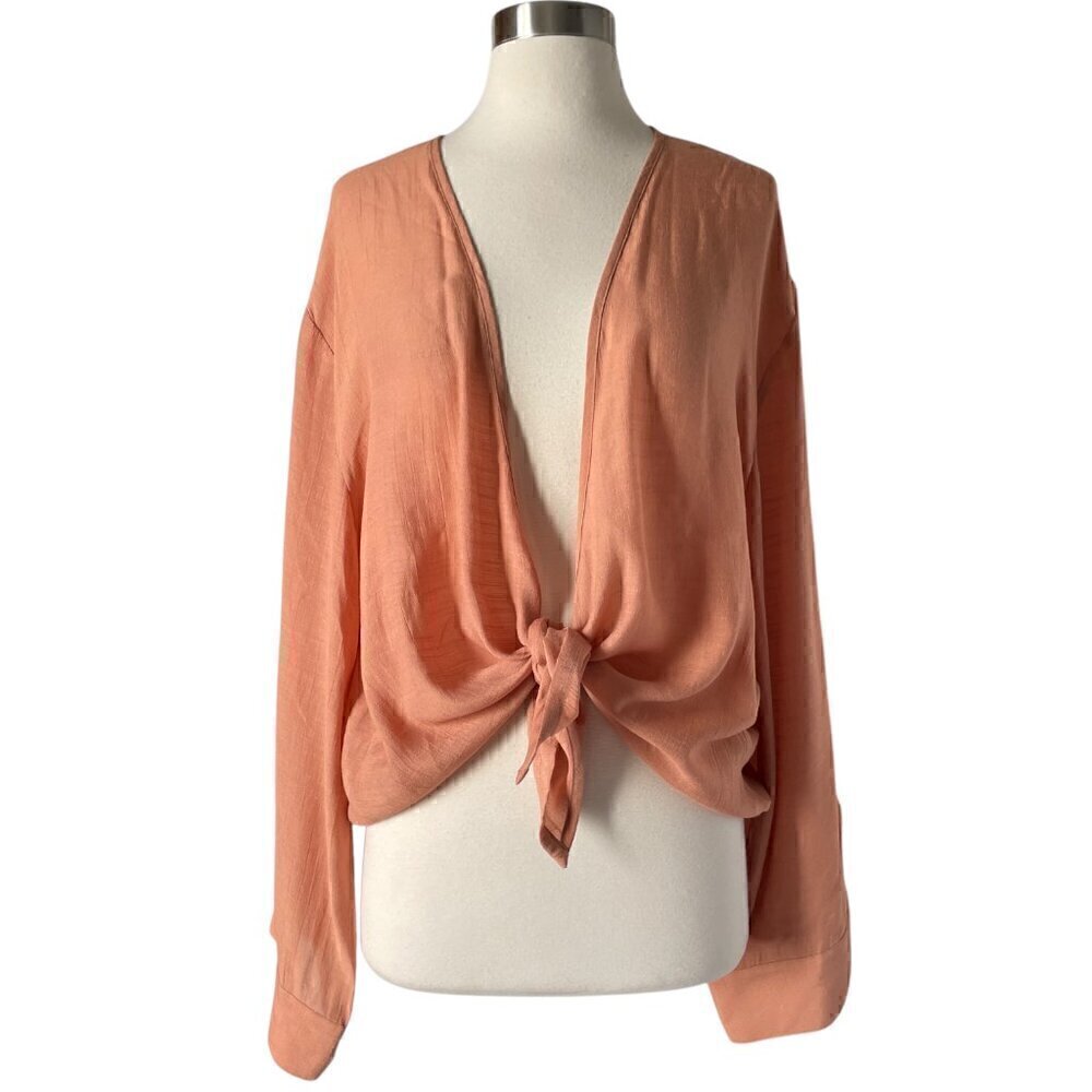 Monday Swimwear Tahiti Tie Top Sand Nude Size M Resort Blouse Vacation - Picture 7 of 7